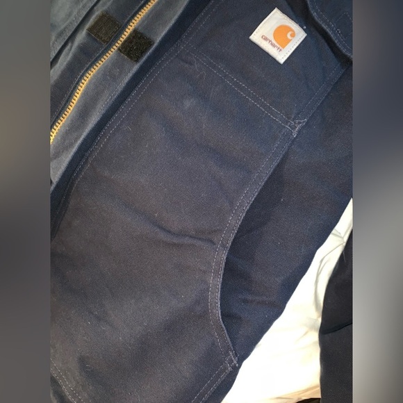 Carhartt work jacket navy blue with peace patch - Picture 10 of 15